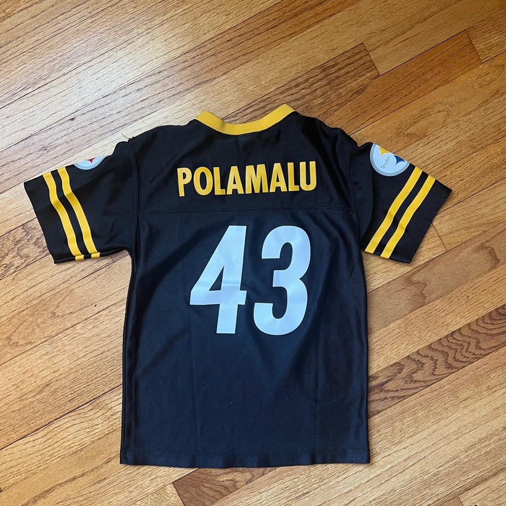 NFL Team Apparel, Steelers Polamalu jersey, kids size 6/7 - Picture 3 of 4